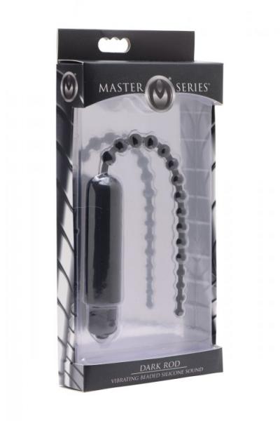 Dark Rod Vibrating Beaded Silicone Sound Black-Master Series-Sexual Toys®