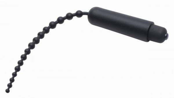 Dark Rod Vibrating Beaded Silicone Sound Black-Master Series-Sexual Toys®