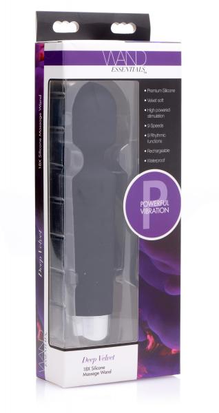 Deep Velvet 18X Silicone Massage Wand Black-Wand Essentials-Sexual Toys®