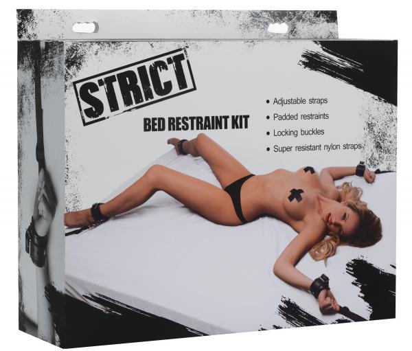Deluxe Bed Restraint Kit Black Leather-STRICT-Sexual Toys®