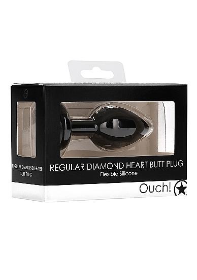 Diamond Heart Butt Plug - Regular - Black-blank-Sexual Toys®