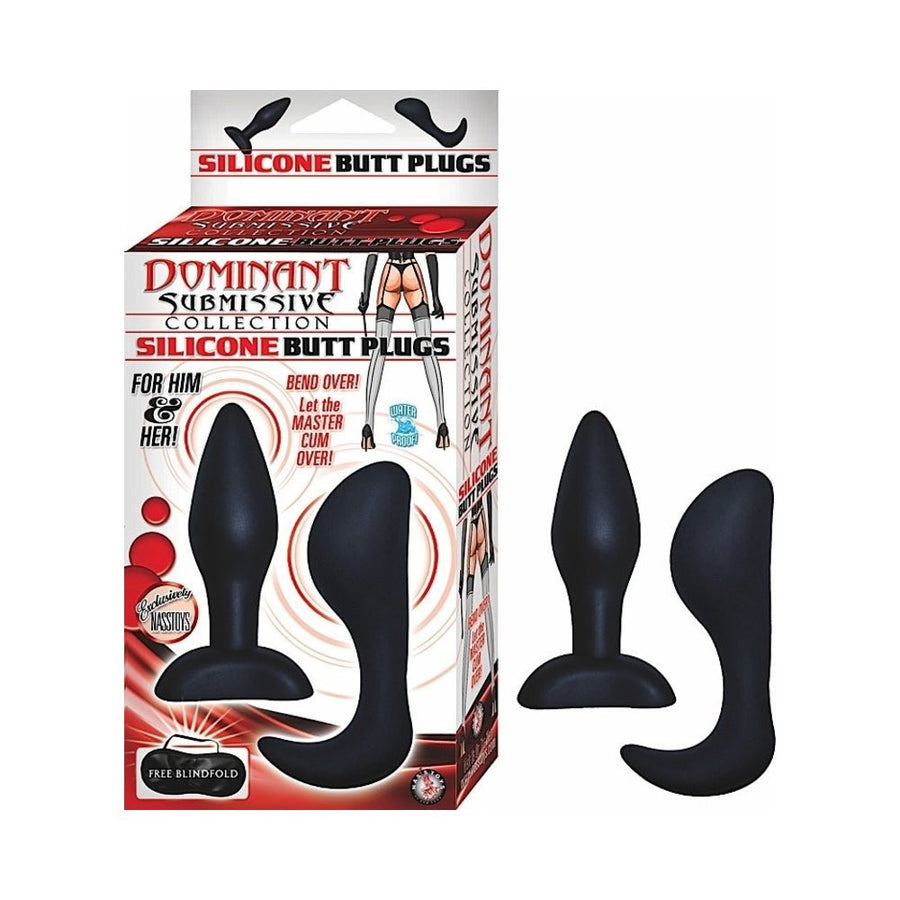 Dom. Sub. Coll. Silicone Butt Plugs- Blk-Nasstoys-Sexual Toys®