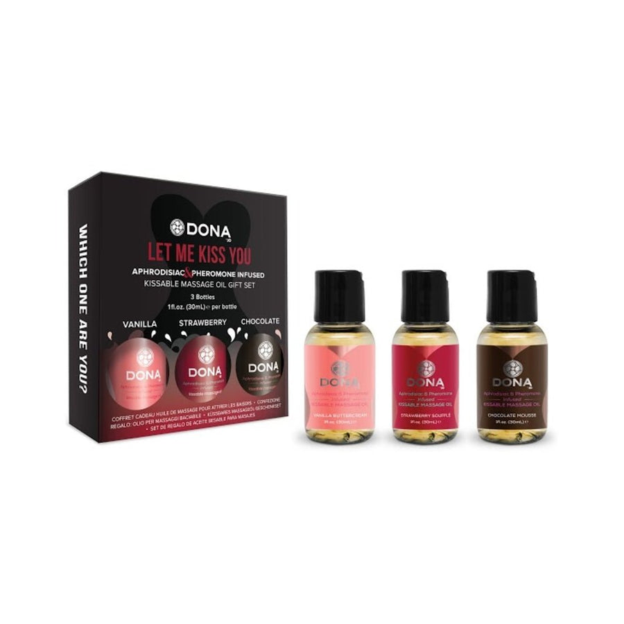 Dona Let Me Kiss You Massage Gift Set (flavored Massage Oil Trio 3 X 1oz)-blank-Sexual Toys®