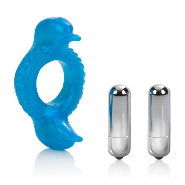 Double Dolphin Enhancer Ring Blue-blank-Sexual Toys®