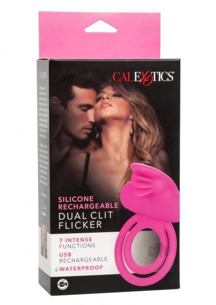 Dual Clit Flicker Enhancer Vibrating Cock Ring Pink-Enhancers-Sexual Toys®