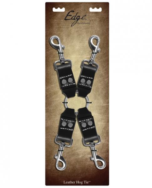 Edge Leather 4 Point Hog Tie Black Leather-Edge by Sportsheets-Sexual Toys®