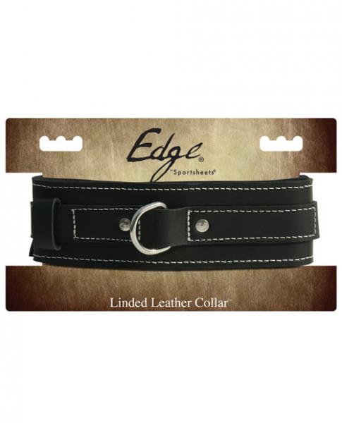 Edge Lined Leather Collar Black O/S-Edge by Sportsheets-Sexual Toys®