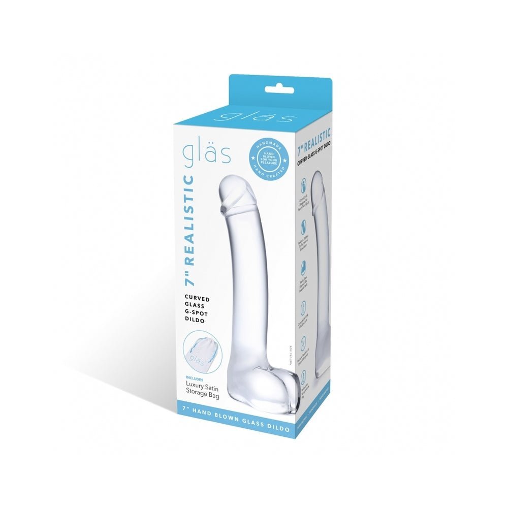 7" Realistic Curved Glass G-Spot Dildo-Electric Eel-Sexual Toys®