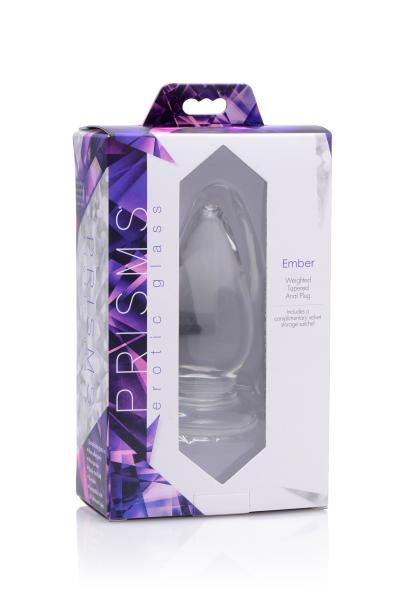 Ember Weighted Tapered Anal Plug Glass Clear-Prisms Erotic Glass-Sexual Toys®