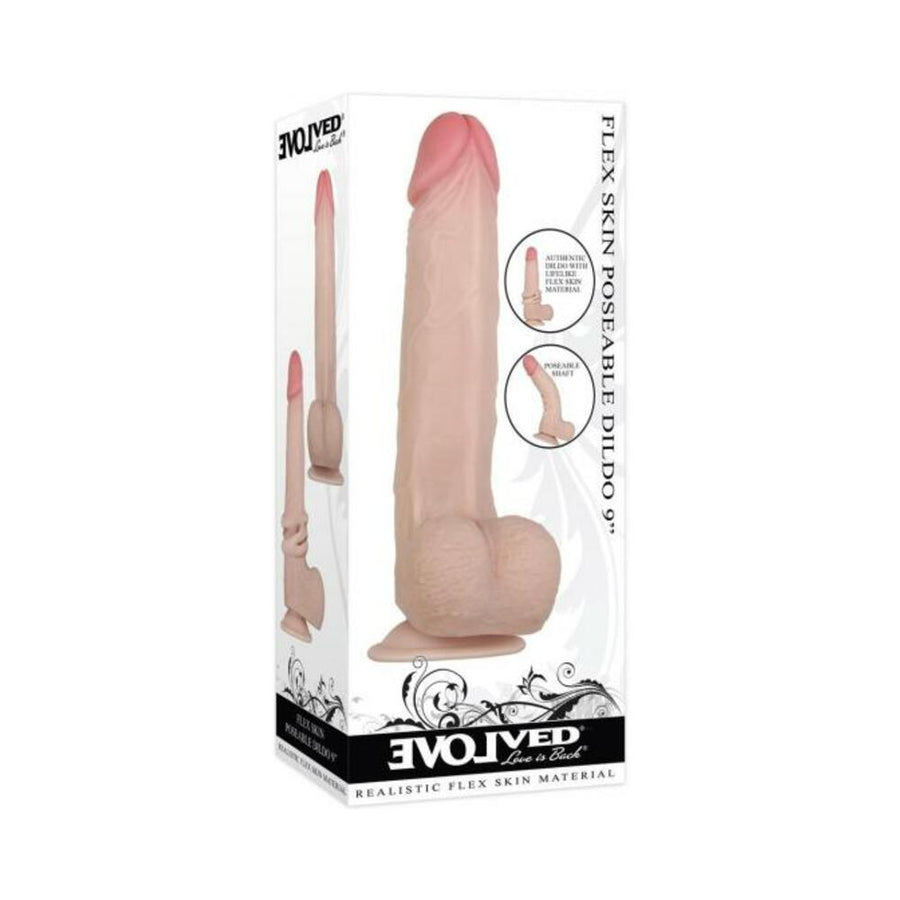 Evolved Flex Skin Poseable Dildo 9&quot; - Light-Evolved-Sexual Toys®