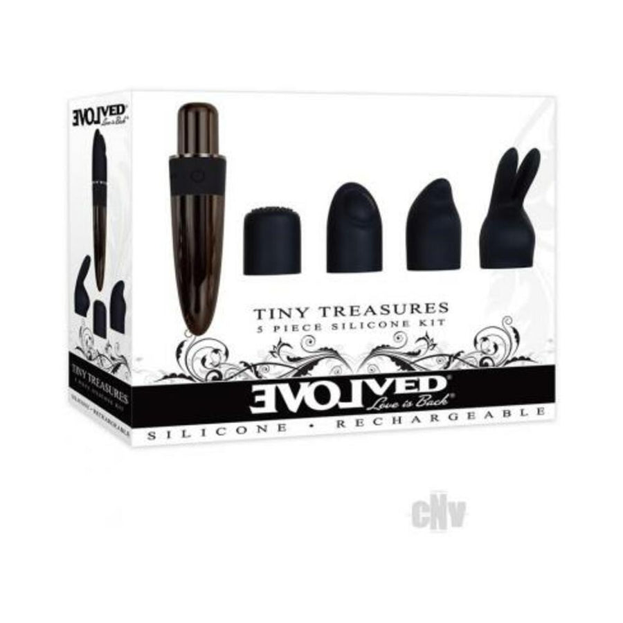 Evolved Tiny Treasures 5-piece Silicone Kit - Black-Evolved-Sexual Toys®