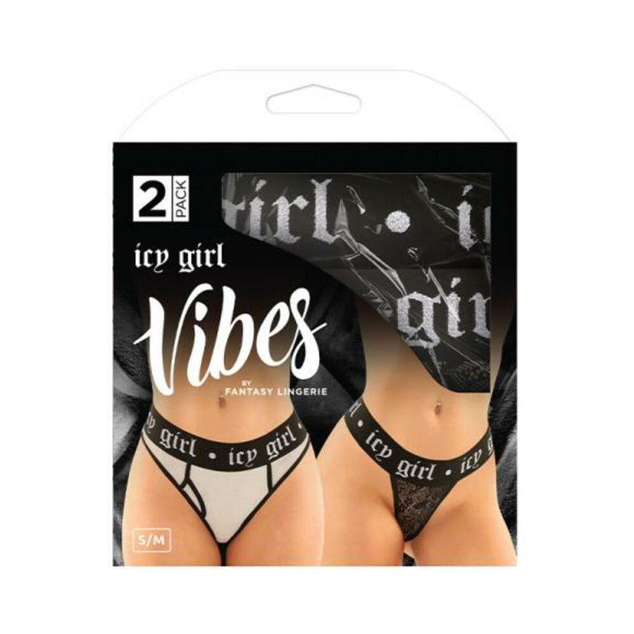 Fantasy Lingerie Vibes Icy Girl Buddy Pack 2 pc. Metallic Boyfriend Brief &amp; Lace Thong-blank-Sexual Toys®