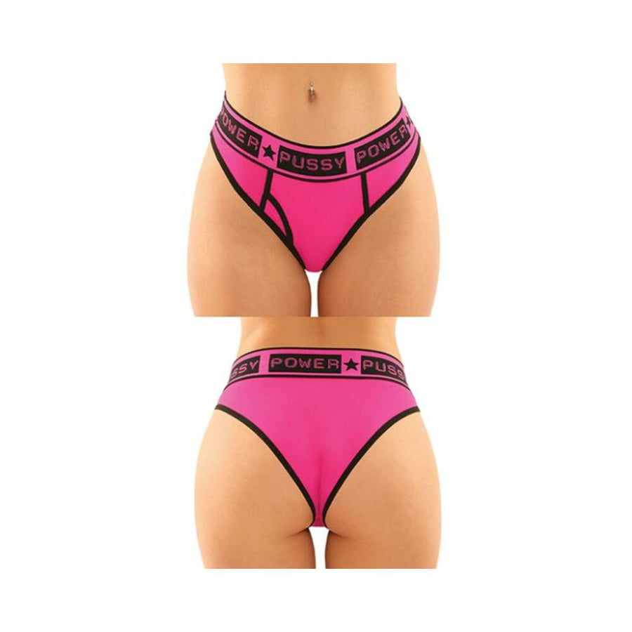 Fantasy Lingerie Vibes Pussy Power Buddy Pack 2 pc. Micro Boyfriend Brief &amp; Lace Thong-Pink-Sexual Toys®