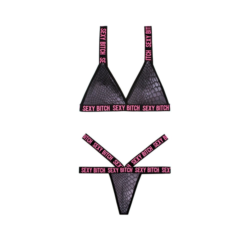 Fantasy Lingerie Vibes Sexy Bitch Reptile Print Set-blank-Sexual Toys®