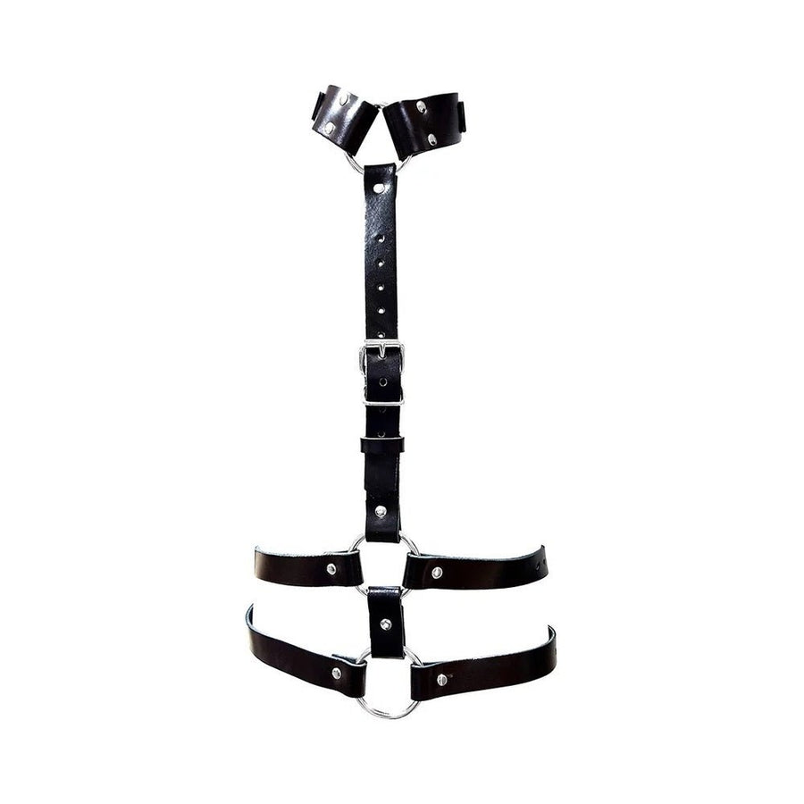 Female Chest Harness With Choker - Black-blank-Sexual Toys®