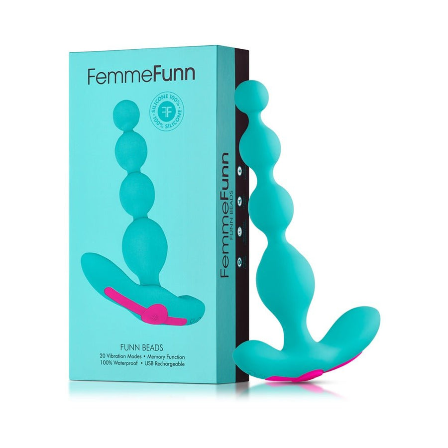 Femmefunn Funn Beads Vibrating Anal Beads Turquoise Blue-FemmeFunn-Sexual Toys®