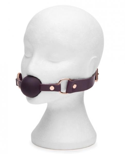 Fifty Shades Cherished Leather Ball Gag Purple-Cherished-Sexual Toys®