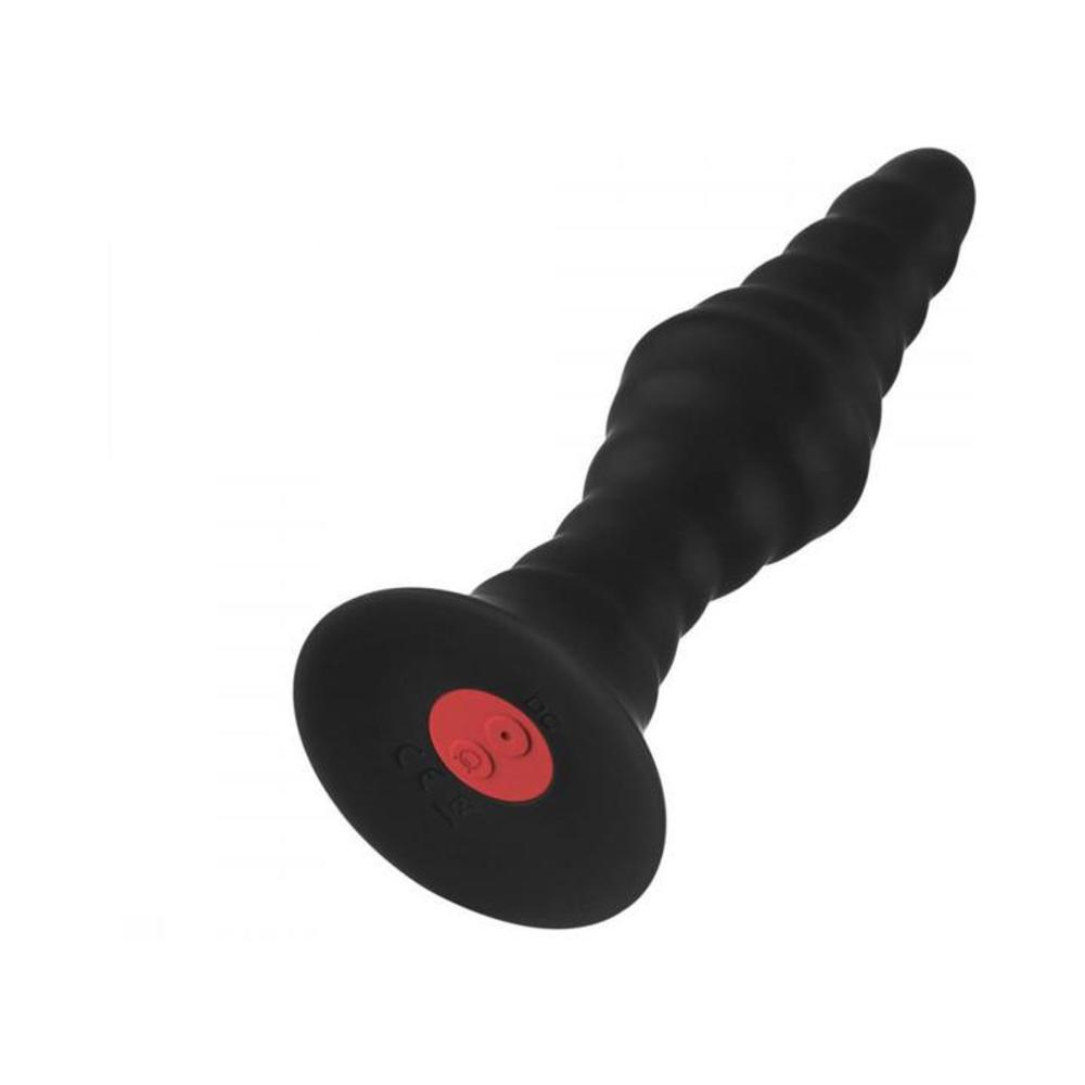 Forto Vibrating Ribbed Plug W/remote Large Blk-Forto-Sexual Toys®
