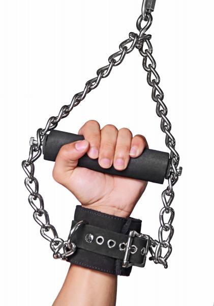 Fur Lined Nubuck Leather Suspension Cuffs With Grip-Strict Leather-Sexual Toys®