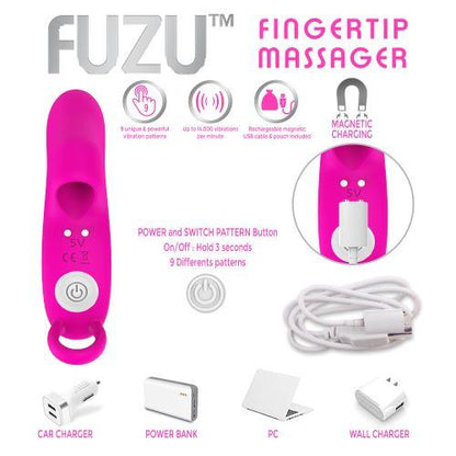 Fuzu Vibrating Rechargeable Fingertip Massager Pink-Fuzu-Sexual Toys®