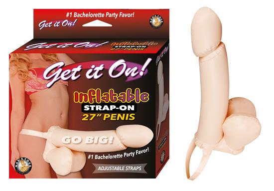 Get It On Inflatable Strap On 27 inches Penis Beige-blank-Sexual Toys®