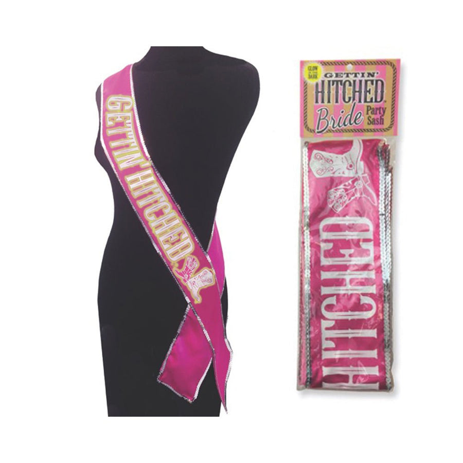 Gettin Hitched Glow In The Dark Sash Pink-blank-Sexual Toys®