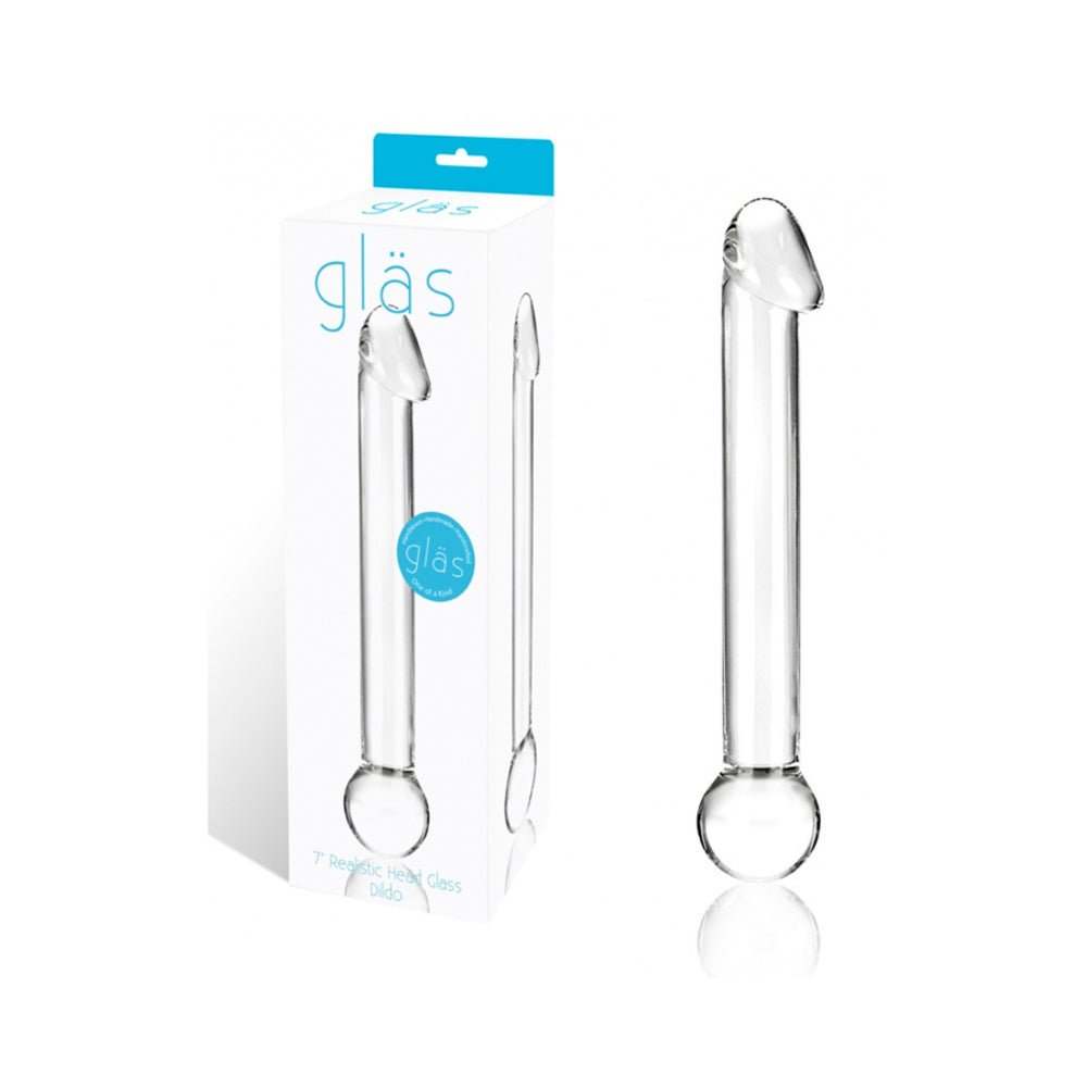 Glas 7 inches Realistic Head Glass Dildo Clear-Electric Eel-Sexual Toys®