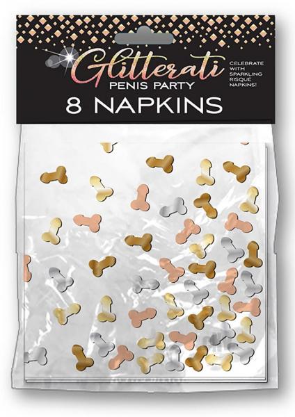 Glitterati Penis Party Napkins - Pack Of 8-Little Genie-Sexual Toys®