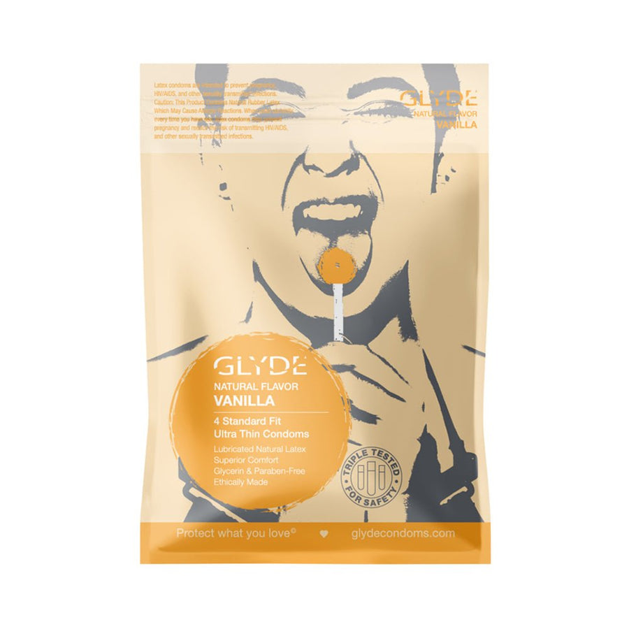 Glyde Ultra Natural Flavor 4pk Vanilla Condoms-blank-Sexual Toys®