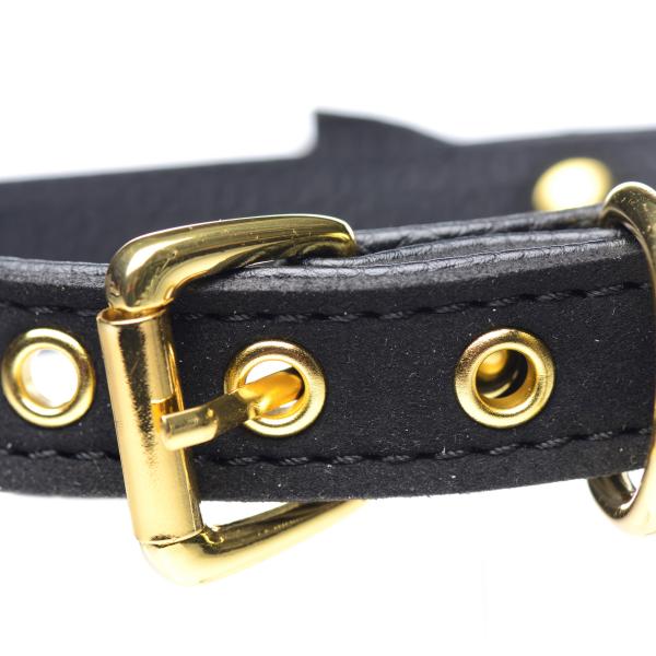 Golden Kitty Cat Bell Collar - Black/gold-Master Series-Sexual Toys®