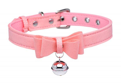 Golden Kitty Cat Bell Collar - Pink/silver-Master Series-Sexual Toys®