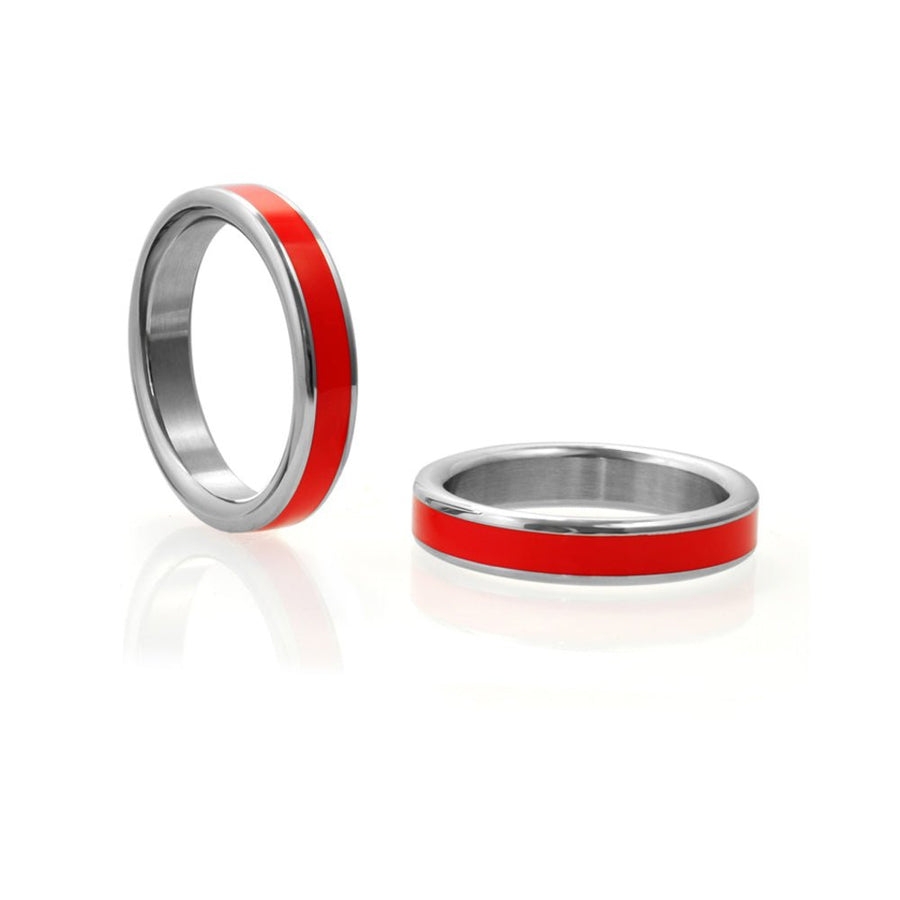 H2h Stainless Steel Cockring W/red Band 1.875 In.-PHS International-Sexual Toys®