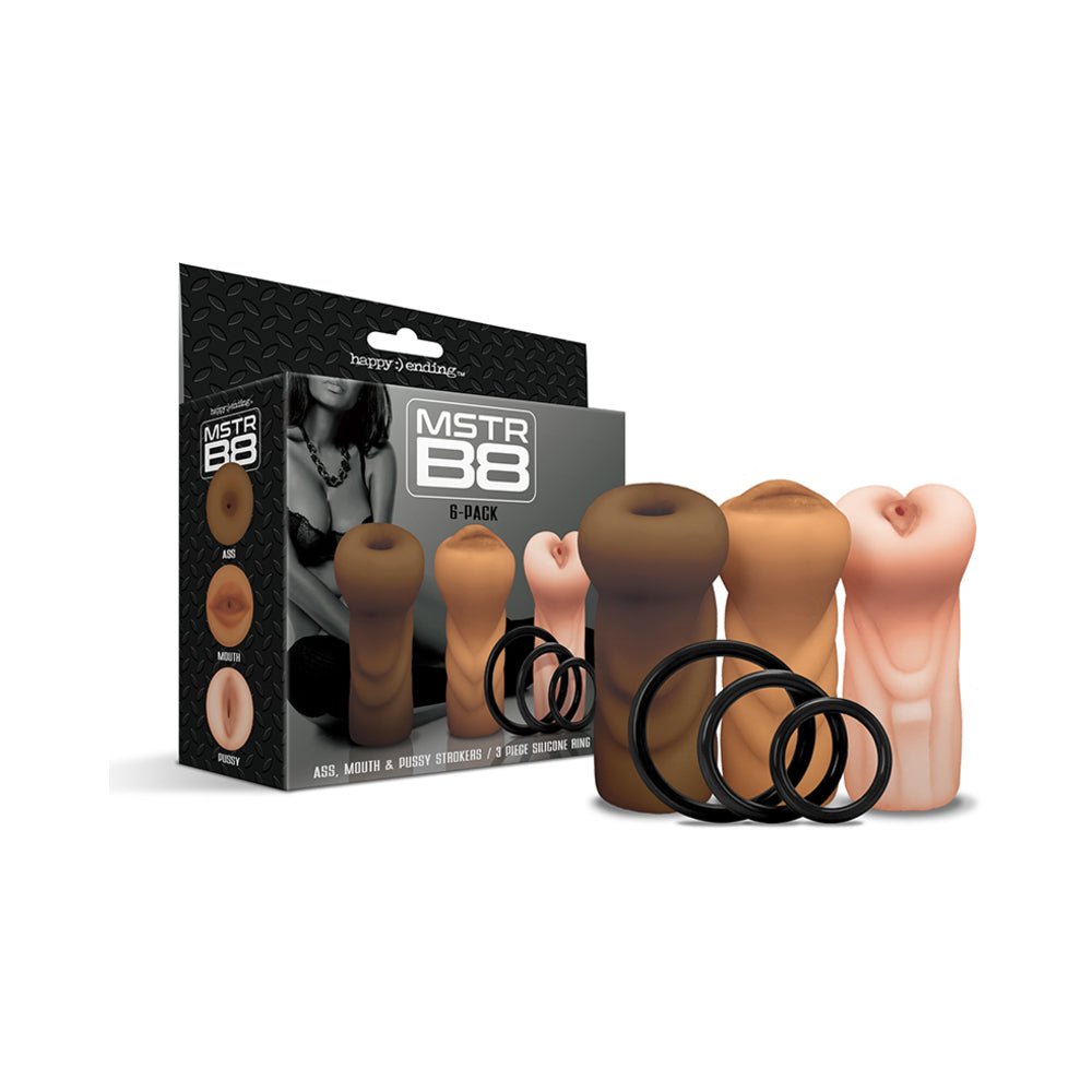 Happy Ending Mstr B8 Six Pack: Ass, Mouth, Pussy Stroker With 3 Rings-blank-Sexual Toys®