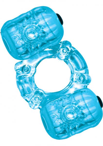 Hero Double Pleaser Teaser Cock Ring Waterproof Blue-blank-Sexual Toys®