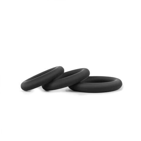 Hombre Snug Fit Silicone Thick C-Rings Charcoal Pack Of 3-Hombre-Sexual Toys®