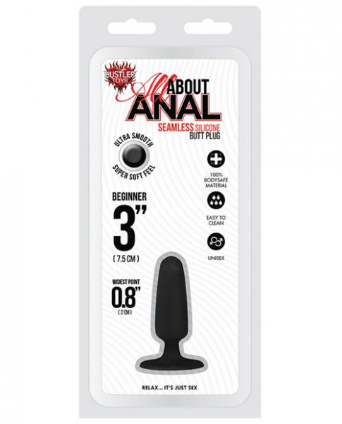 Hustler Silicone Plug 3 Inches Black-All About Anal-Sexual Toys®