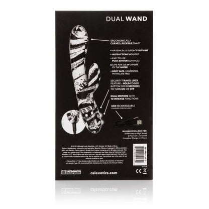 Hype Dual Wand Rabbit Style Vibrator Black White-Hype-Sexual Toys®