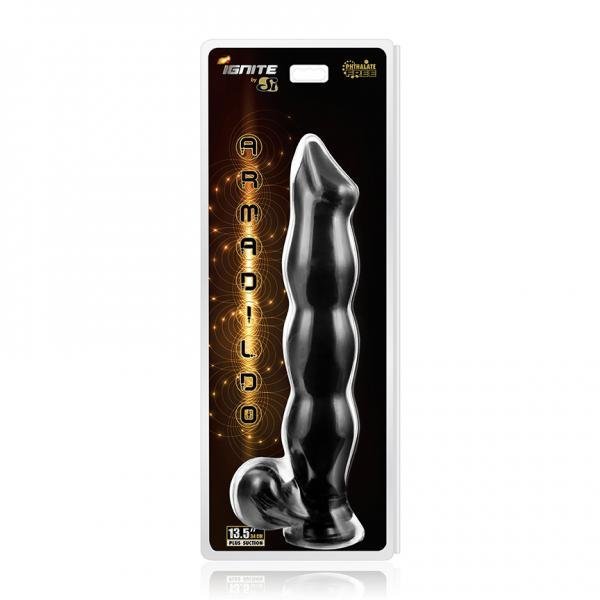 Armadildo with Balls Dildo Black 15 inches-Ignite-Sexual Toys®