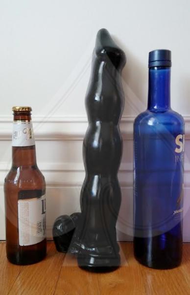 Armadildo with Balls Dildo Black 15 inches-Ignite-Sexual Toys®