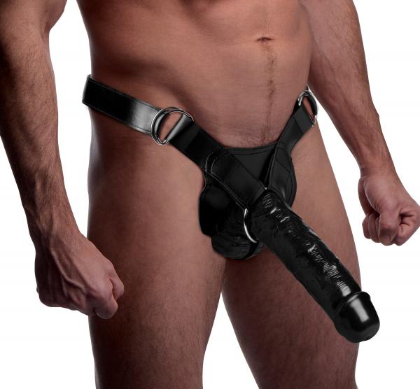 Infiltrator Hollow Strap On With 10 Inches Dildo Black-Master Series-Sexual Toys®