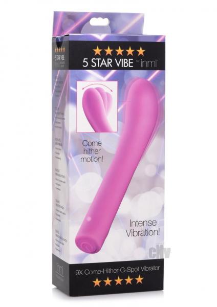 5 Star 9x Come-hither G-spot Silicone Vibrator - Pink-Inmi-Sexual Toys®