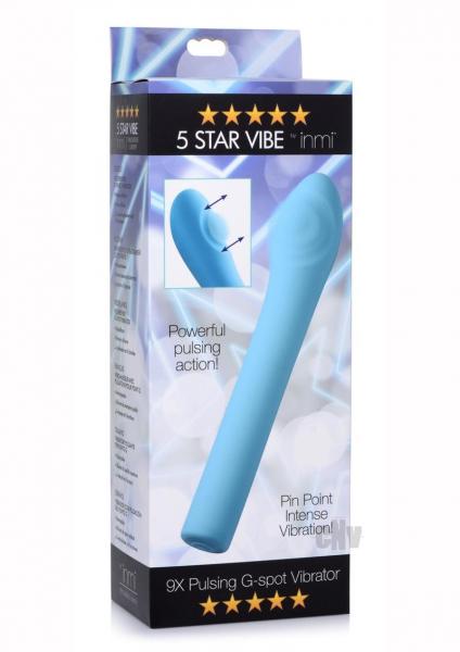 5 Star 9x Pulsing G-spot Silicone Vibrator - Teal-Inmi-Sexual Toys®