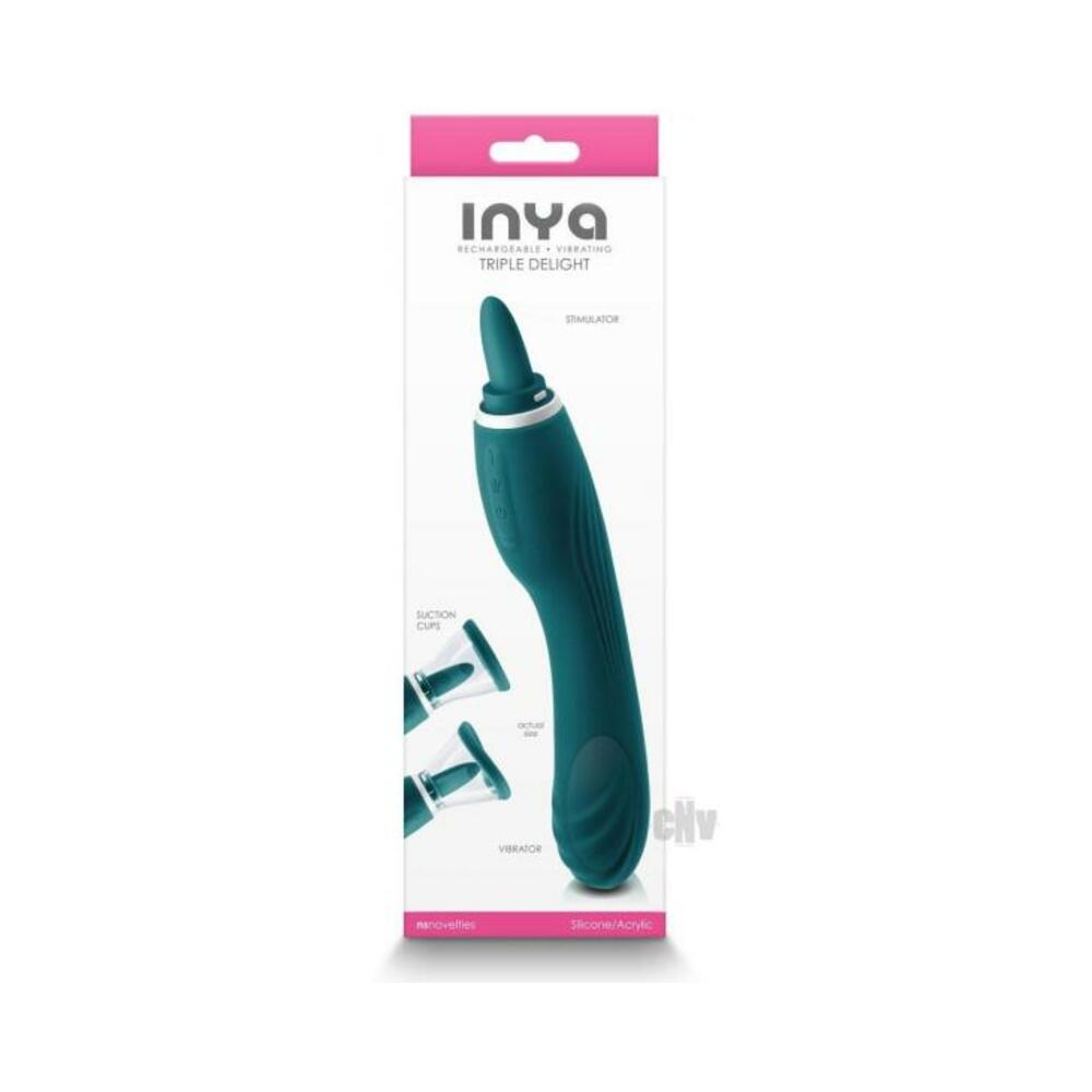 Inya Triple Delight Licking And Suction Vibrator Dark Teal-blank-Sexual Toys®
