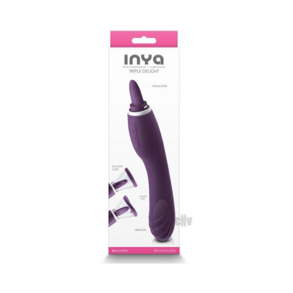 Inya Triple Delight Licking And Suction Vibrator Purple-blank-Sexual Toys®