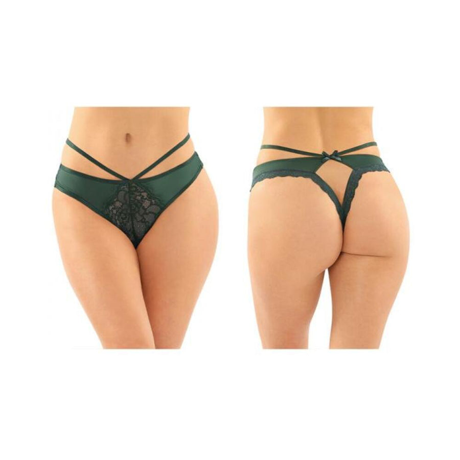 Kalina Strappy Microfiber And Lace Thong With Back Cutout 6pk L/xl Green-blank-Sexual Toys®