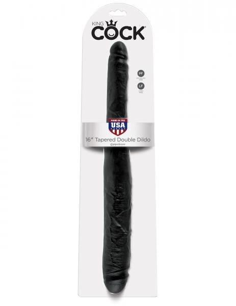 King Cock 16" Tapered Double Dildo - Black-Pipedream-Sexual Toys®