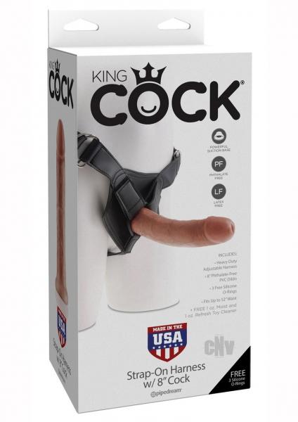 King Cock Strap On Harness With 8 Inches Cock Tan-Pipedream-Sexual Toys®