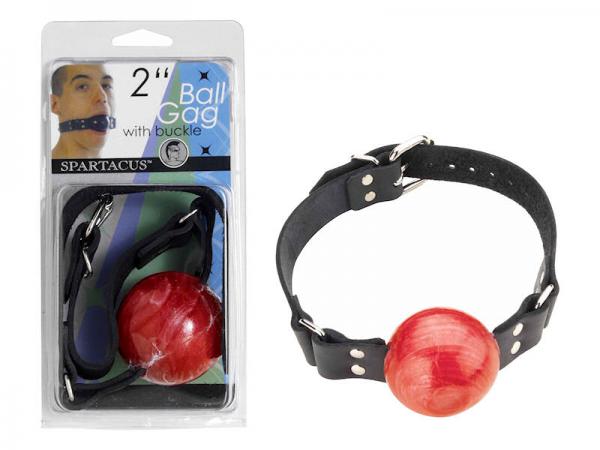 Large Ball Gag With Buckle 2 Inch - Red-blank-Sexual Toys®