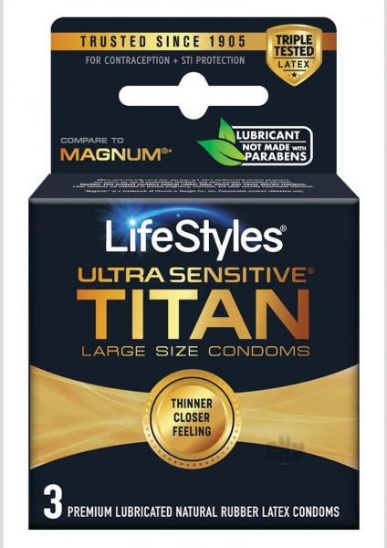 Lifestyles Ultra Sensitive Titan 3pk-blank-Sexual Toys®