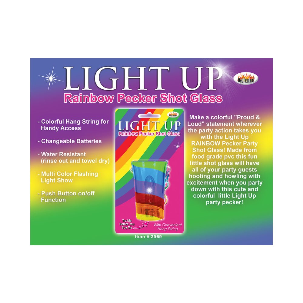 Light Up Rainbow Pecker Shot Glass-Hott Products-Sexual Toys®